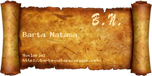Barta Natasa névjegykártya