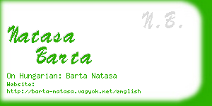 natasa barta business card